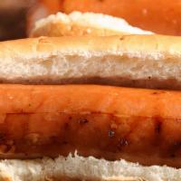 Alleyway Hotdog - · All meat bun length hotdog & chopped onion. Mustard and ketchup on the side.