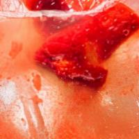 Big Strawberry Lemonade - · Strawberry flavored lemonade with fresh strawberries and sweet juice from strawberries added.