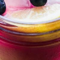 Big Blueberry Lemonade - · Blueberry flavored lemonade with fresh blueberries and sweet juice from blueberries added.