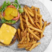 Valley Ranch Burger · Classic char broiled seasoned grade a ground beef burger with lettuce, tomato, red onions, &...