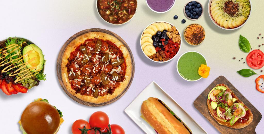 PLANTIFUL SUPERFOODS · Pizza · Breakfast · Smoothie · Burgers · Healthy · Vegan