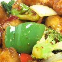 General Tsao’S · Spicy. Tender, lightly battered and stir-fried with fresh veggies in a tangy, sweet and spic...