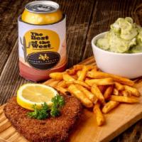Wunder Tuete · Small Pork Schnitzel with Fries and a Cucumber Salad. Comes with a Soft Drink of your choice...