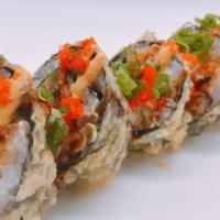  Dynamite Roll · Eel, cream cheese, spicy salmon inside deep fried With Eel Sauce And Spicy Myao on top.