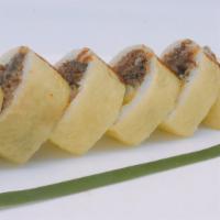  Kobe Beef Roll · Deep fried asparagus and kobe beef in soy paper.