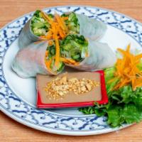 Fresh Rolls (2) · Chicken, shrimp and vegetables rolled in iceberg lettuce and wrapper in rice paper. Served w...