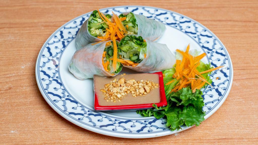Fresh Rolls (2) · Chicken, shrimp and vegetables rolled in iceberg lettuce and wrapper in rice paper. Served with peanut sauce.