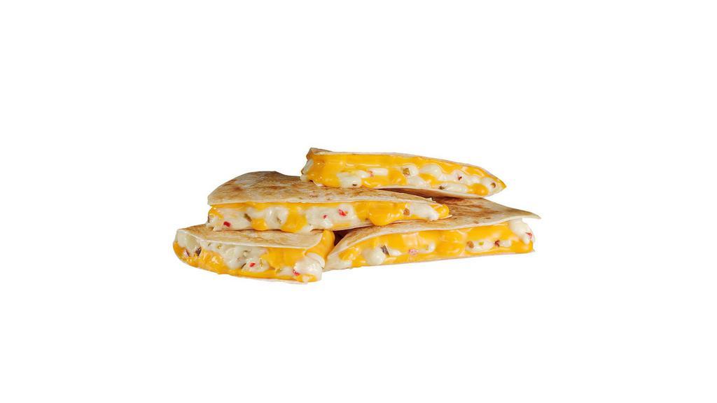 Cheese Quesadilla · Melted cheddar and pepper jack cheese grilled to perfection on our home-style tortilla.