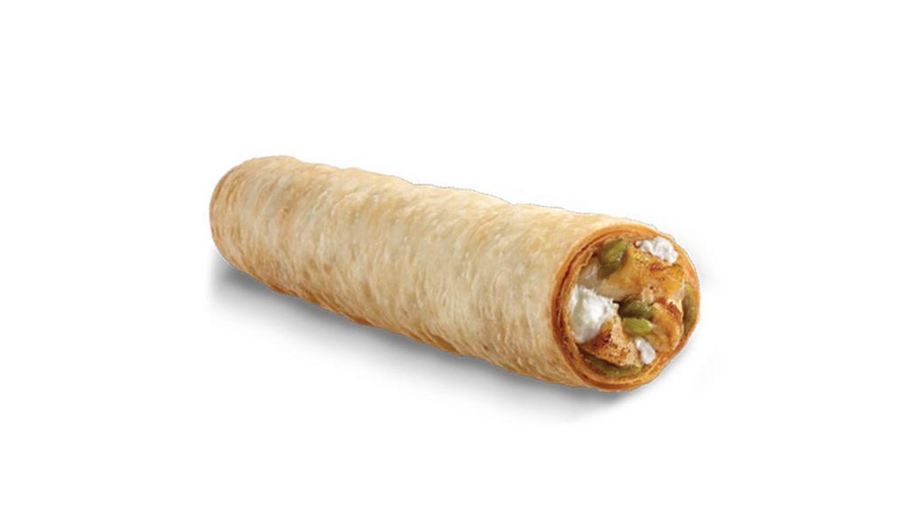 Crisp Chicken Burrito · All-white chicken, cream cheese, mild green chiles, onions, and spices rolled in a tortilla and cooked to perfection.  (This item includes onions and green chiles and can not be made without these ingredients)