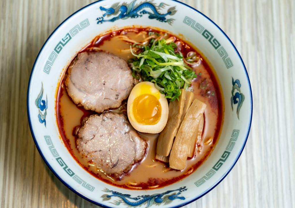 Mala Ramen Home Cooking Kit For Two · Feed 2 people/2 serving
It comes with two package 12oz soup and two noodles, topping includes egg, scallions, pork and bamboo 
You cook noodle at home and reheat the soup and put topping as you like.