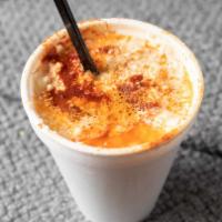 Corn In A Cup Large · Corn, mayonnaise, butter, cheese, chili powder, lime, and chile.