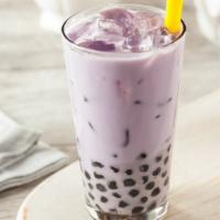Taro Milk Tea · Caffeine free. Homemade, sweet and creamy taro-flavored milk tea.