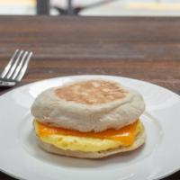 Egg And Cheese Sandwich · Sharp cheddar cheese, cage-free egg on an English muffin.