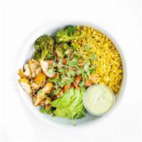 Paleo Bowl (Gf, Df) · Seasoned Kale, Cauliflower Rice, Grilled Chicken, Lime Tomato Vinaigrette, Broccoli, Avocado...
