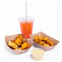 Chicken Bites Combo (Gf, Df) · Chicken seasoned and baked to perfection, baked sweet potato bites, and housemade drink of y...