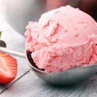 Strawberry Ice Cream Cup · Classic strawberry ice cream scoop.