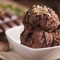 Chocolate Ice Cream Cup · Classic chocolate ice cream scoop.