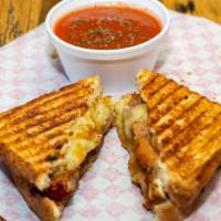 Plain Grilled Cheese With Small Tomato Soup · 