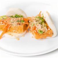 Sweet Chili Tofu Bao Buns  · two sweet chili bao buns with green onions and peanuts V - Vegetarian