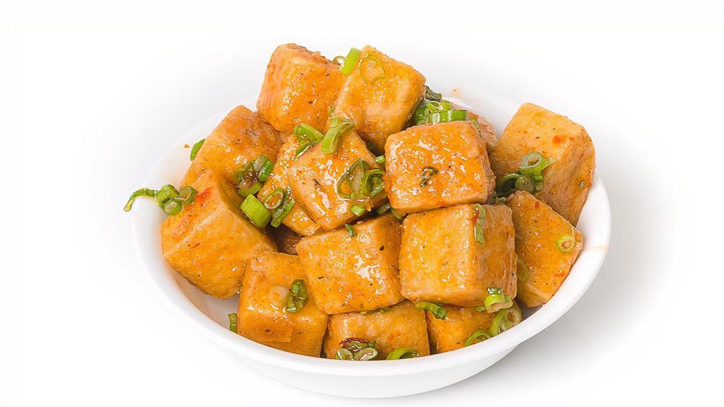 Crispy & Sticky Tofu · crispy tofu coated in sweet chili ⓥ - Vegan