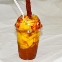 Ice Chamango · Shave ice, mango, sweet and sour hot sauce.