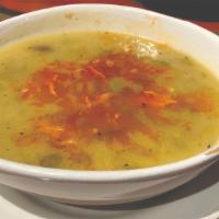 Green Chile Soup · Green chiles, sautéed chicken, homemade broth.