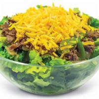 Chicken Or Steak Fajita Salad · Grilled Chicken or Steak, onions, green peppers, topped with cheddar cheese.