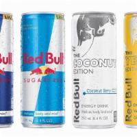 Red Bull Energy Drink · Red Bull Energy Drink.   Choice of Red Bull Energy Drink,  Tropical Edition, Coconut Edition...