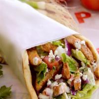 Athenian Chicken Pita Wrap · Grilled chicken breast seasoned with Greek spices, topped with mixed salad, Feta, and Tzatzi...