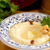 Hummus & Pita · Garbanzo beans, tahini, garlic, spice
