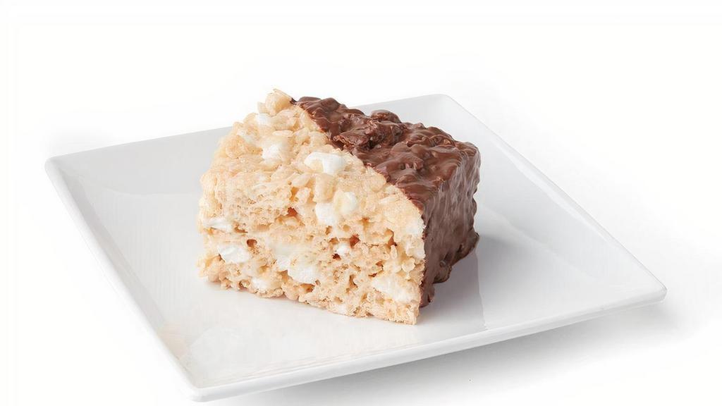Crispy Marshmallow Bar · Crispy rice puffs mixed with marshmallow cream, brown butter, and a hint of sea salt; hand dipped in milk chocolate
