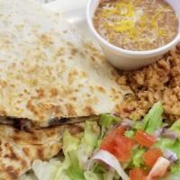 Quesadilla Platter  · Comes with rice and beans