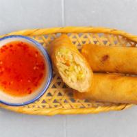  Vegetables Spring Rolls · Mix vegetables wrap in crispy spring roll wrap serve with Thai sweet chili sauce.