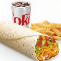 Classic Grilled Chicken Burrito Meal · Our Classic Grilled Chicken Burrito, plus our famous Crinkle Cut Fries and a refreshing beve...
