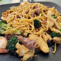 Noodles Stir-Fried · Broccoli and carrots.