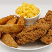 Chicken Combo Meal #6: Chicken Tenders With Mac & Cheese And Potato Wedges. · 