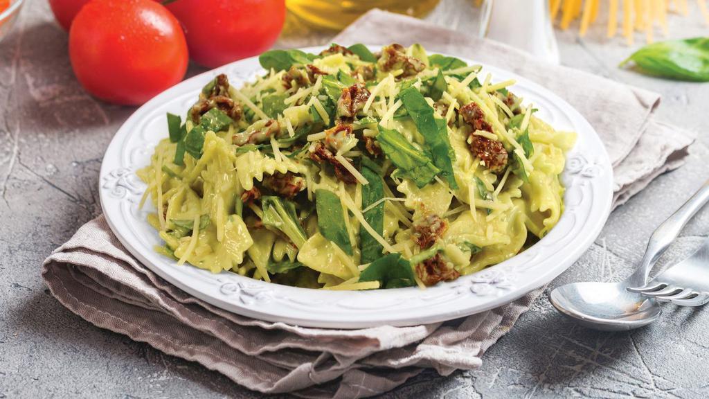 Basil Pasta Salad With Sundried Tomato (1 Lb.) · Farfalle pasta and sun dried tomatoes in a creamy basil dressing.