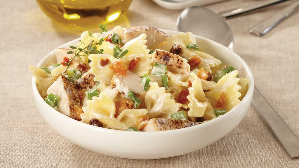Chicken Caesar Bowtie Salad (1 Lb.) · Bowtie pasta and chicken with creamy Caesar dressing and shredded parmesan cheese.