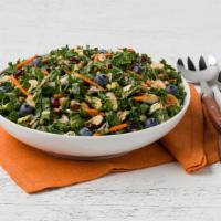 Super Food Kale Salad (1 Lb.) · Kale, blueberries, cabbage, shredded carrots, dried cranberries, roasted sunflower seeds, re...