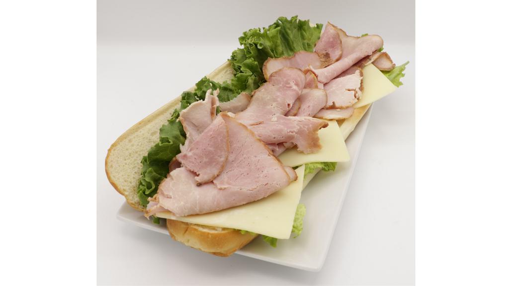 Ham Swiss Footlong · Honey Ham, Swiss Cheese and Lettuce on a 12