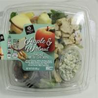Signature Café Apple Walnut Salad 9Oz · Mixed Greens, white meat chicken, apples, blue cheese, glazed walnuts, dried cranberries wit...