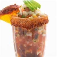 Copa De Ceviche · Fish or Shrimp with Cuerveña Sauce