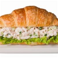 Traditional Chicken Salad Croissant Sandwich · Creamy traditional chicken salad on a savory, flaky croissant.