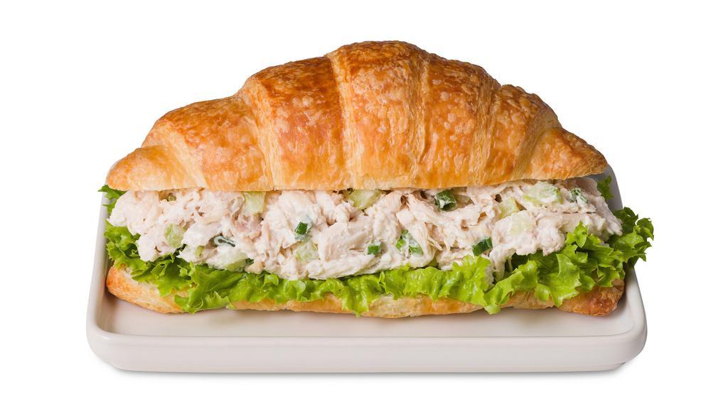 Traditional Chicken Salad Croissant Sandwich · Creamy traditional chicken salad on a savory, flaky croissant.