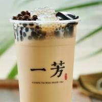 Super Trio Milk Tea · This item already come with three topping: Boba(pearl), Sago, and Grass jelly