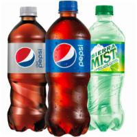 Pepsi Soda -  20Oz Bottle  · Select a delicious and refreshing Pepsi 20oz soda to complete your meal.