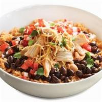 Burrito Bowl · Deconstructed burrito (unwrapped) served in a bowl with rice, beans, your choice of protein,...