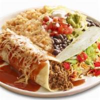 1 Enchilada & 1 Taco Platter · 1 enchilada and 1 taco stuffed with your choice of protein with rice and beans, sour cream, ...