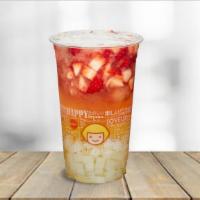 Strawberry Green Tea With Lychee Jelly · 