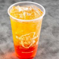 Liquid Sunset Xbe - 24Oz · Pineapple, peach, guava, orange, and strawberry topped with lemonade  mixed with a single ca...